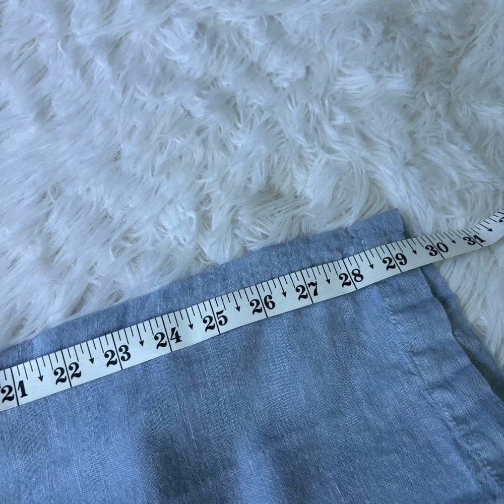 Panama Jack Mens Linen Cotton Blend Casual Pants Elastic Waist Blue Beach Sz XL